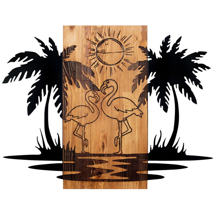 Wallity Hawaii Accesorio Decorativo de Pared Negro y Nogal